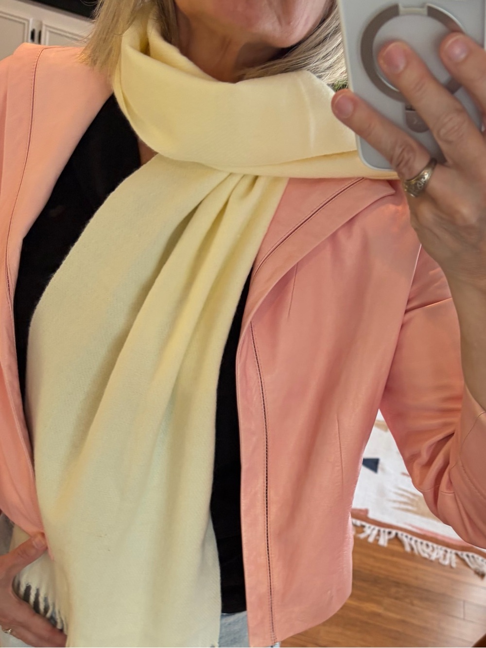 Cream Cashmere Scarf - Classic Lightweight Wrap NWOT